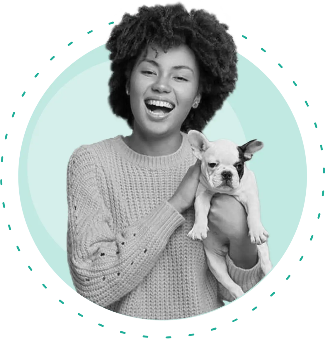 A woman smiles while holding a puppy, representing Embark’s pet DNA products and their partnership with Peak Support, where AI-powered chatbot optimization delivered faster resolutions and higher customer satisfaction. Peak Support combines technology and empathy to elevate customer experience.