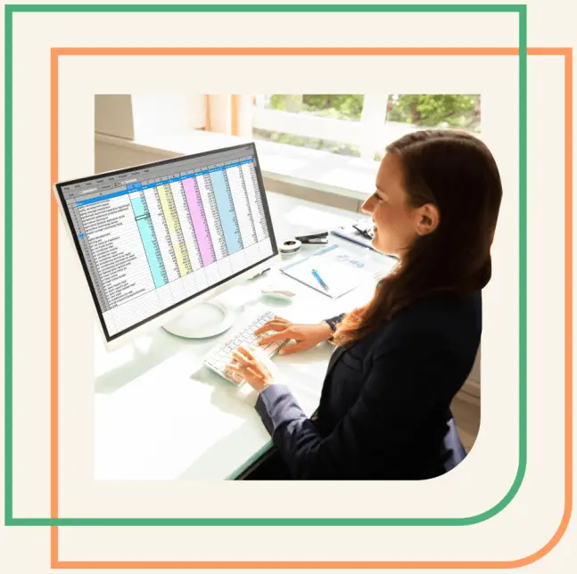 A Peak Support back office specialist is pictured reviewing and organizing data on a computer, reflecting the company’s expertise in handling critical behind-the-scenes tasks with accuracy and efficiency. Peak Support provides trusted, data-driven outsourcing services.